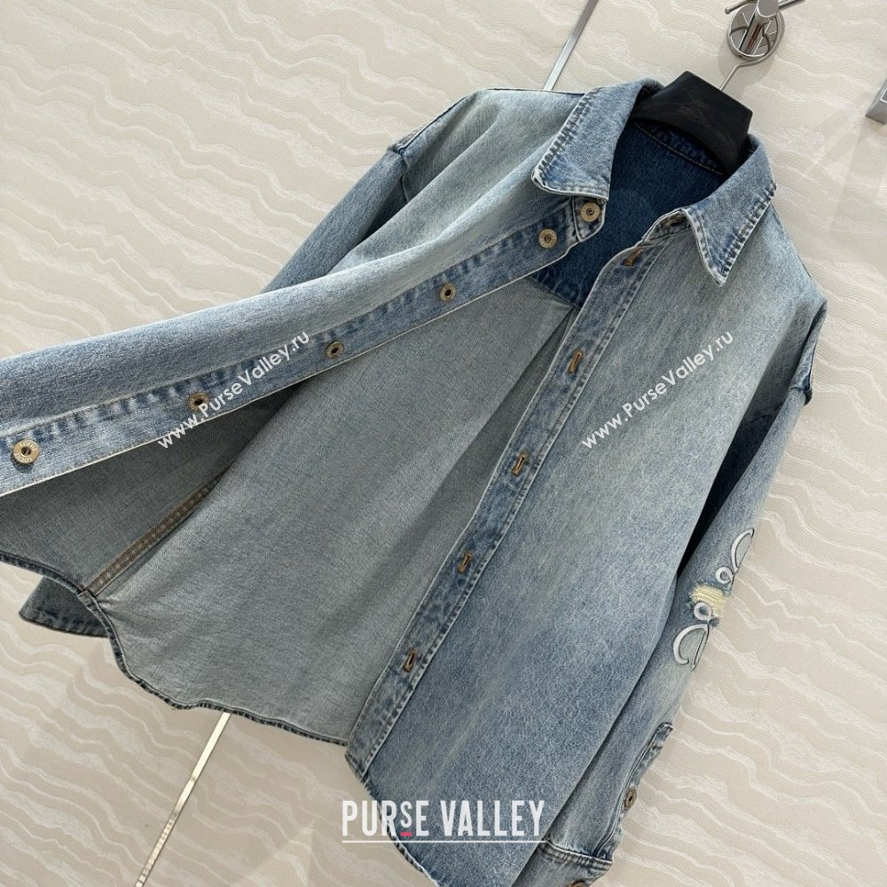 Loewe Washed Denim Jacket Blue 2025 021502 (QI-250215041)