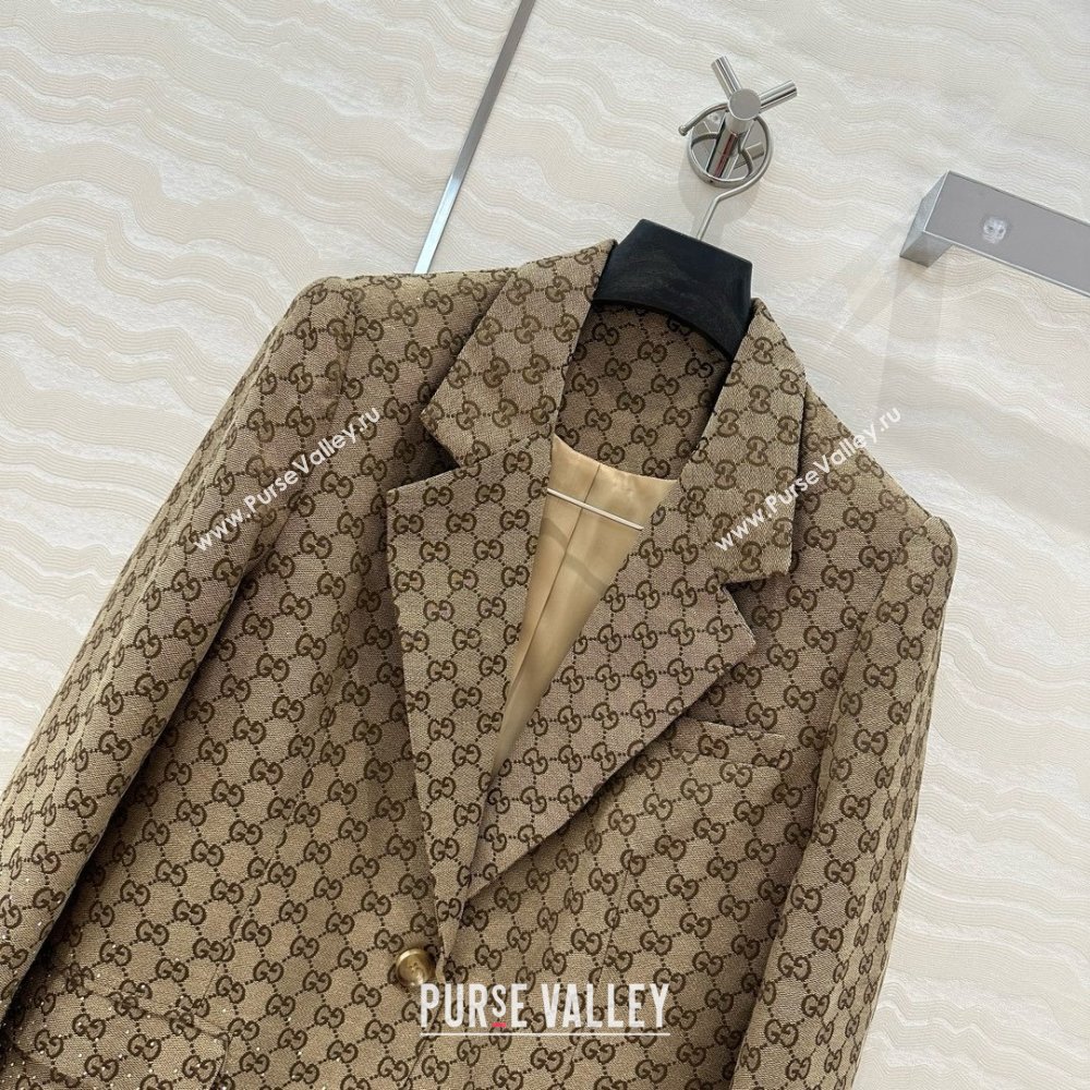 Gucci GG Jacket with Strass Beige 2025 0215 (QI-250215043)