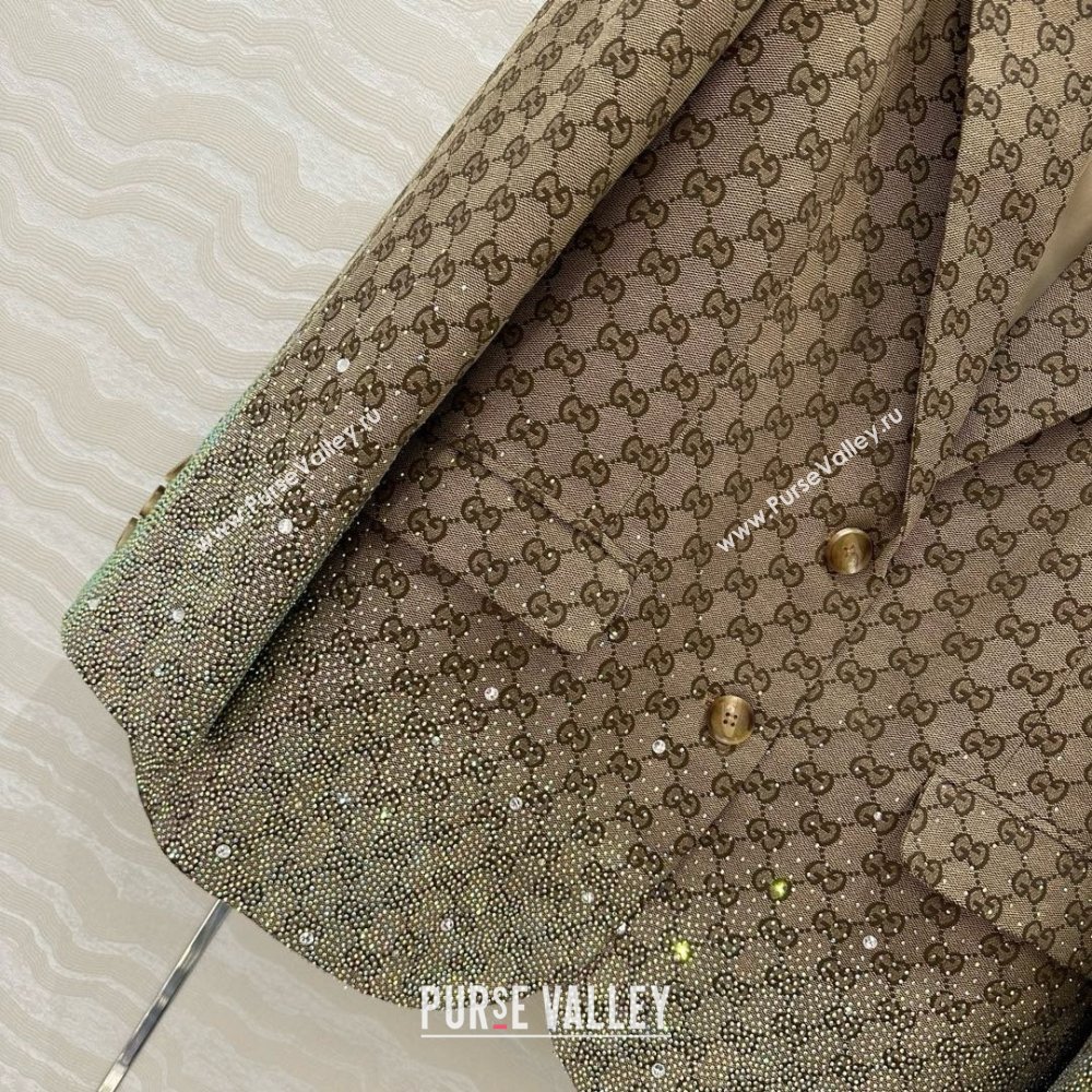 Gucci GG Jacket with Strass Beige 2025 0215 (QI-250215043)