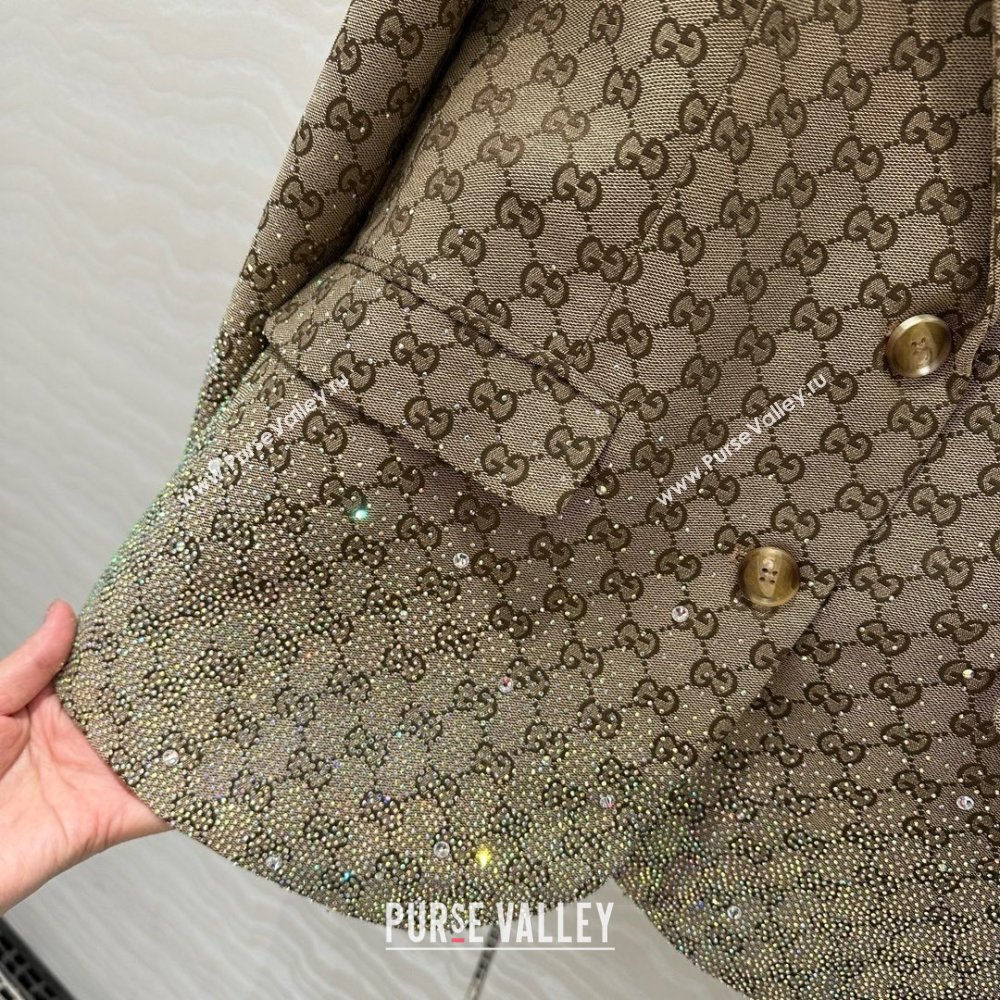 Gucci GG Jacket with Strass Beige 2025 0215 (QI-250215043)