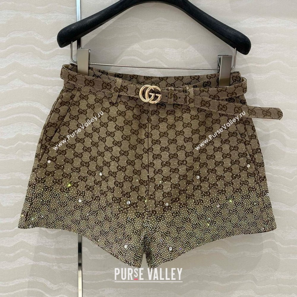 Gucci GG Shorts with Strass Beige 2025 0215 (QI-250215044)