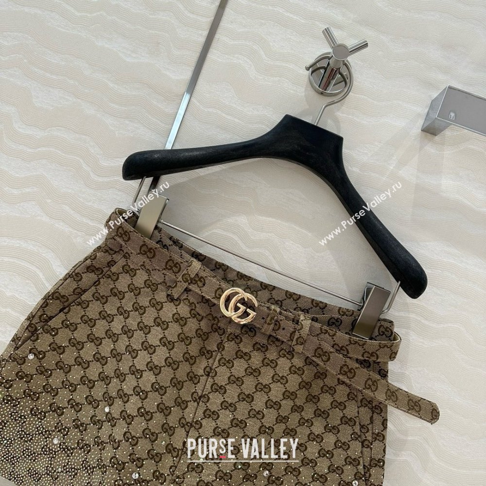 Gucci GG Shorts with Strass Beige 2025 0215 (QI-250215044)