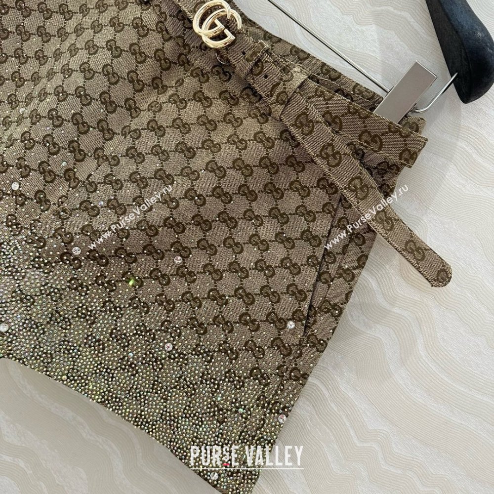 Gucci GG Shorts with Strass Beige 2025 0215 (QI-250215044)