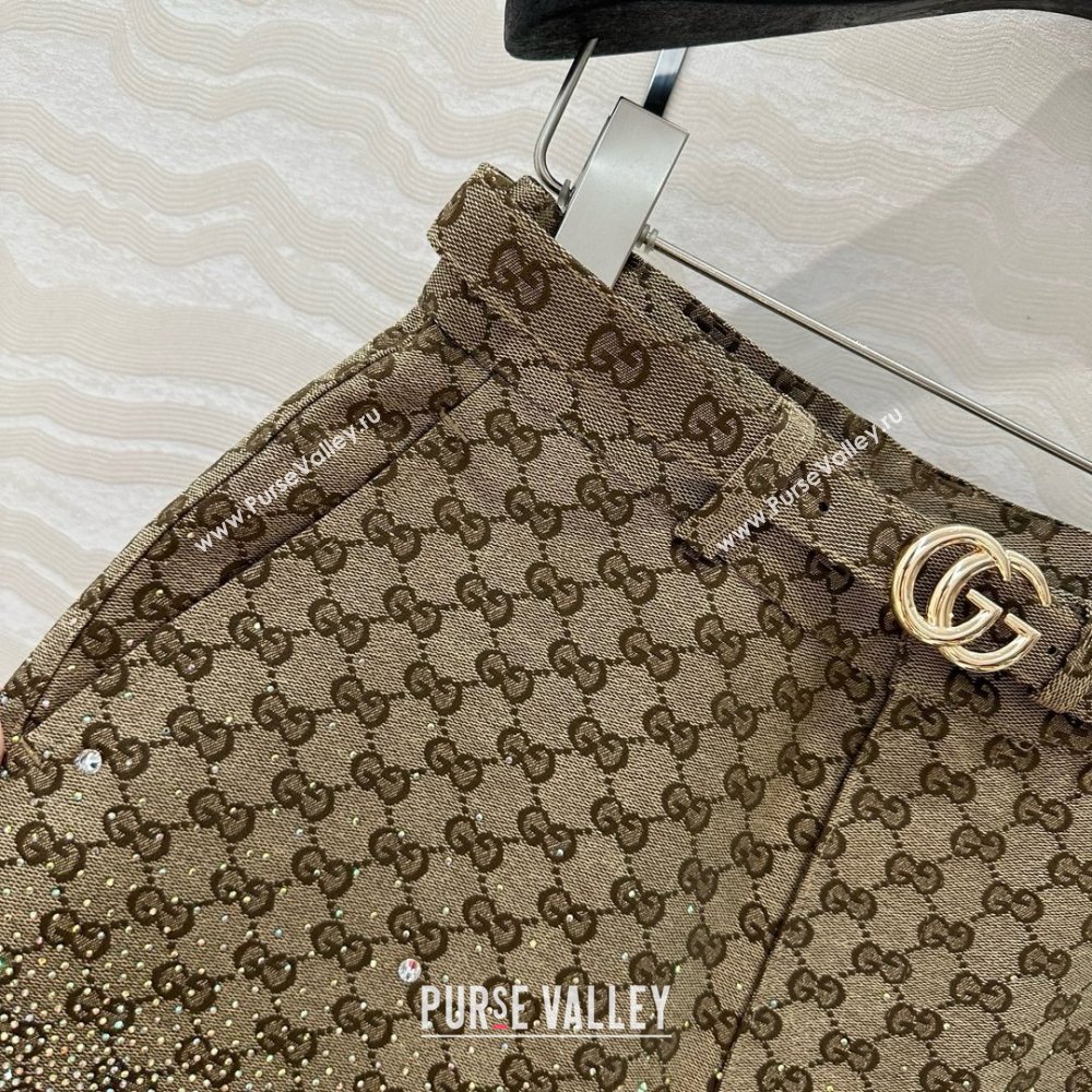 Gucci GG Shorts with Strass Beige 2025 0215 (QI-250215044)