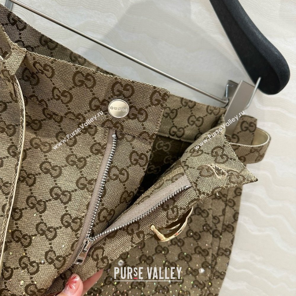 Gucci GG Shorts with Strass Beige 2025 0215 (QI-250215044)