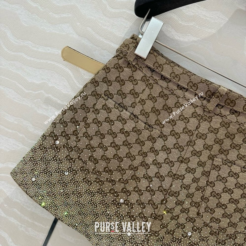 Gucci GG Shorts with Strass Beige 2025 0215 (QI-250215044)