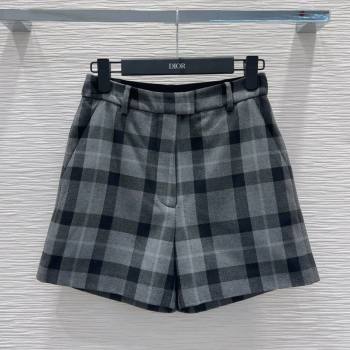 Dior Wool Blend Check Short Grey 2025 0215 (QI-250215046)