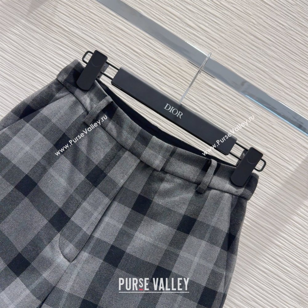 Dior Wool Blend Check Short Grey 2025 0215 (QI-250215046)