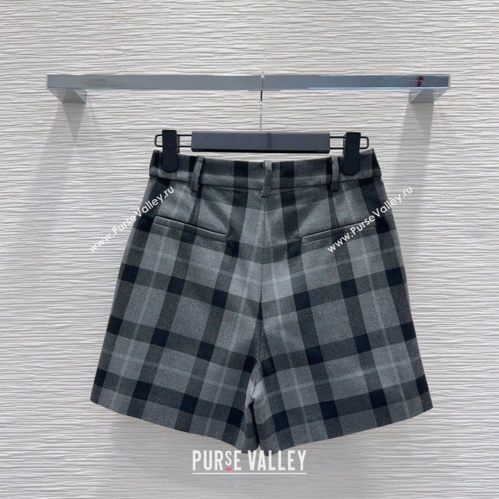 Dior Wool Blend Check Short Grey 2025 0215 (QI-250215046)