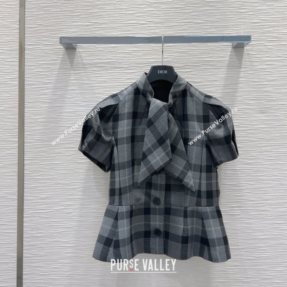 Dior Wool Blend Check Shirt Grey 2025 0215 (QI-250215047)