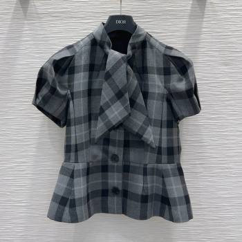 Dior Wool Blend Check Shirt Grey 2025 0215 (QI-250215047)