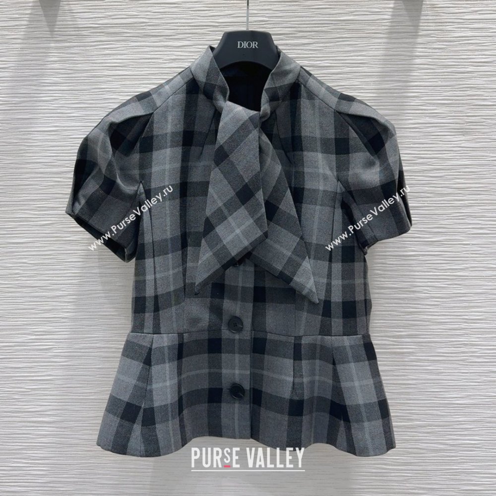 Dior Wool Blend Check Shirt Grey 2025 0215 (QI-250215047)