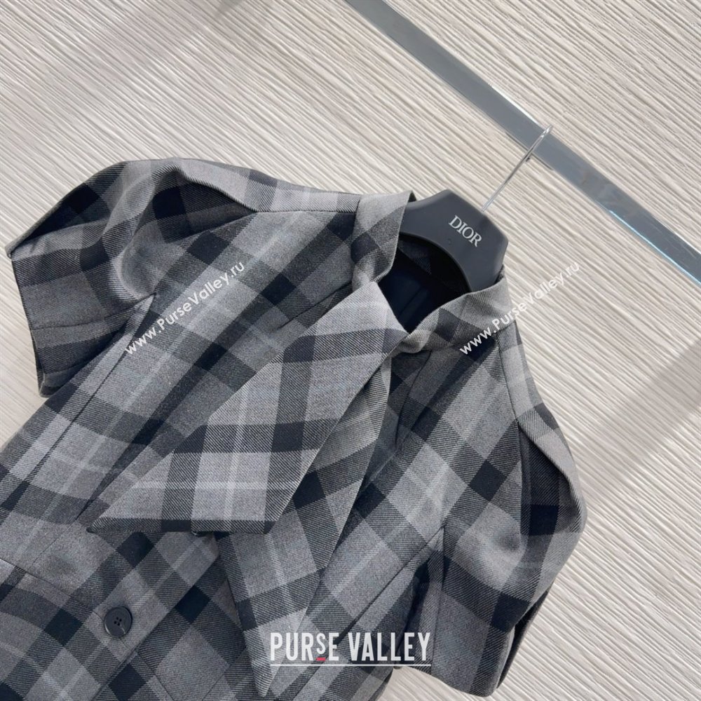 Dior Wool Blend Check Shirt Grey 2025 0215 (QI-250215047)