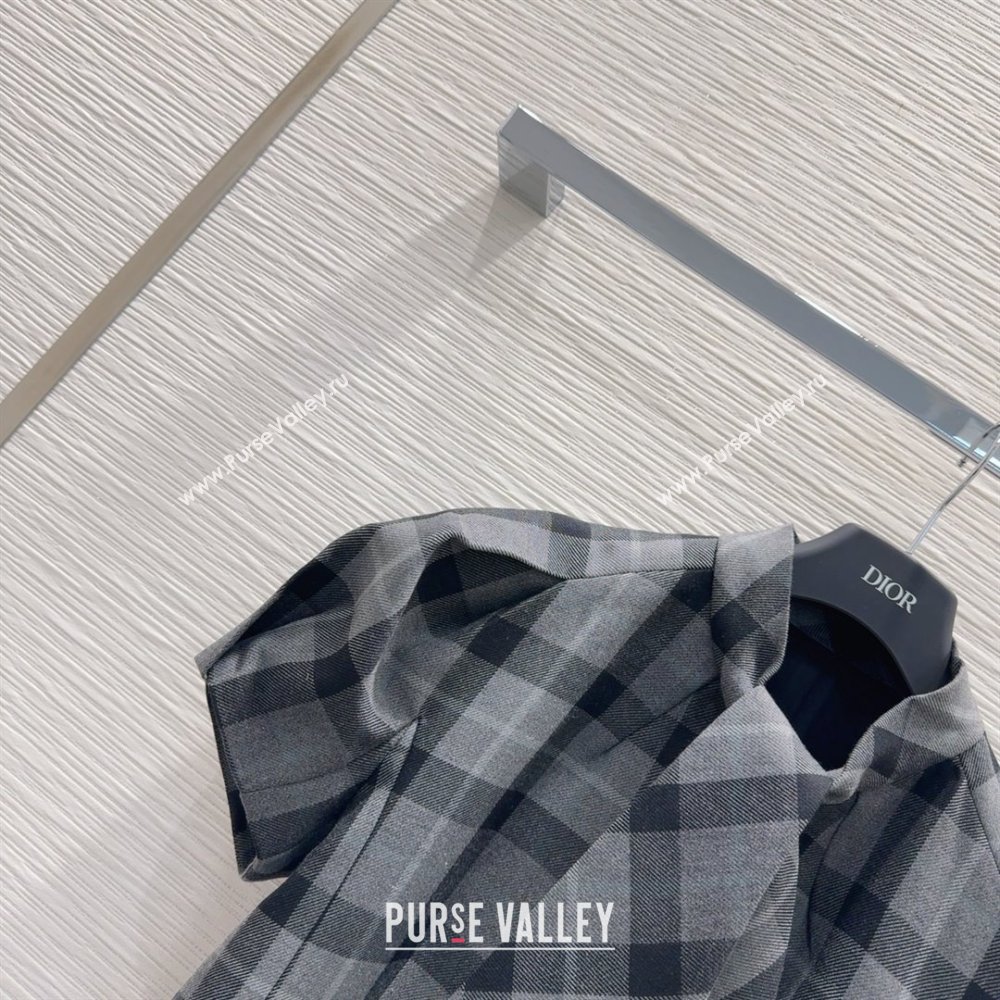 Dior Wool Blend Check Shirt Grey 2025 0215 (QI-250215047)
