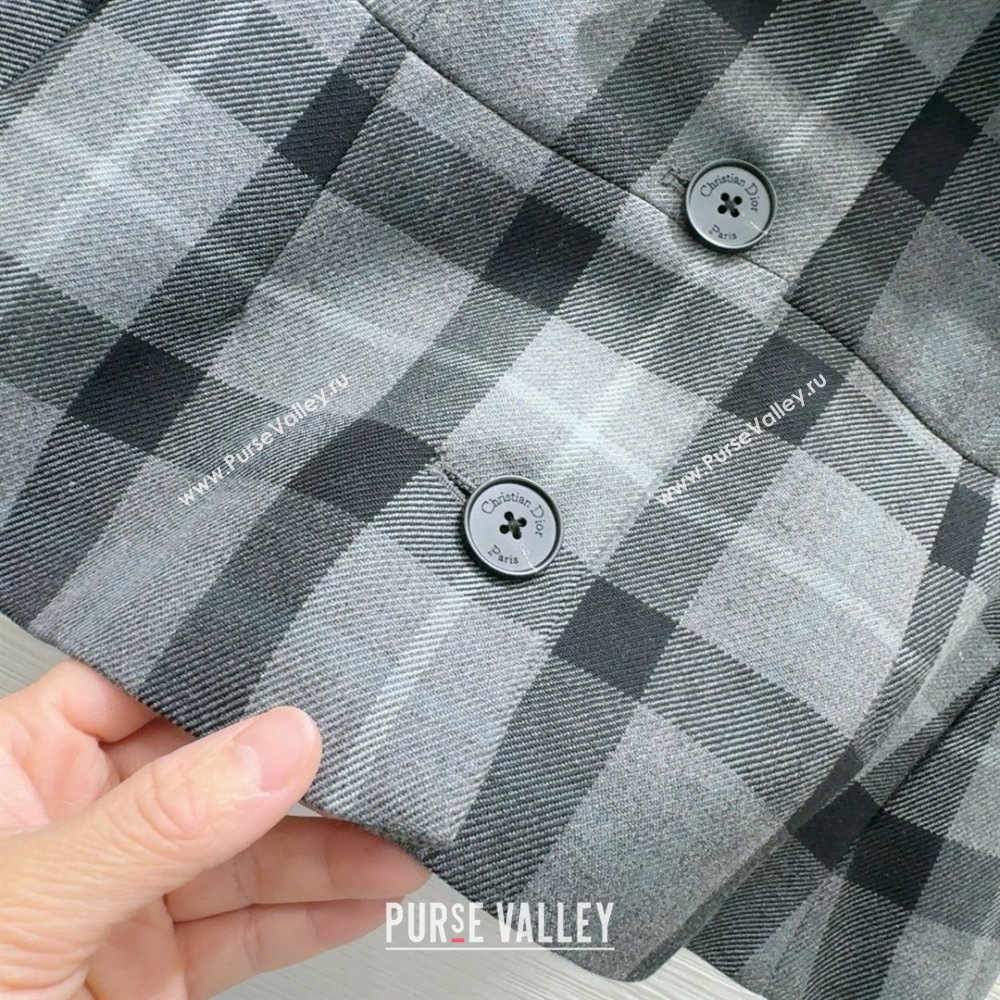 Dior Wool Blend Check Shirt Grey 2025 0215 (QI-250215047)