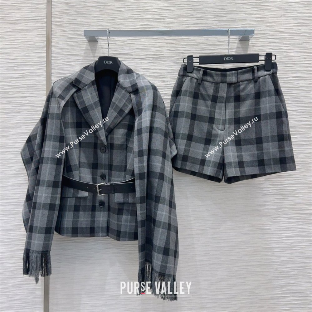 Dior Wool Blend Check Shirt Grey 2025 0215 (QI-250215047)