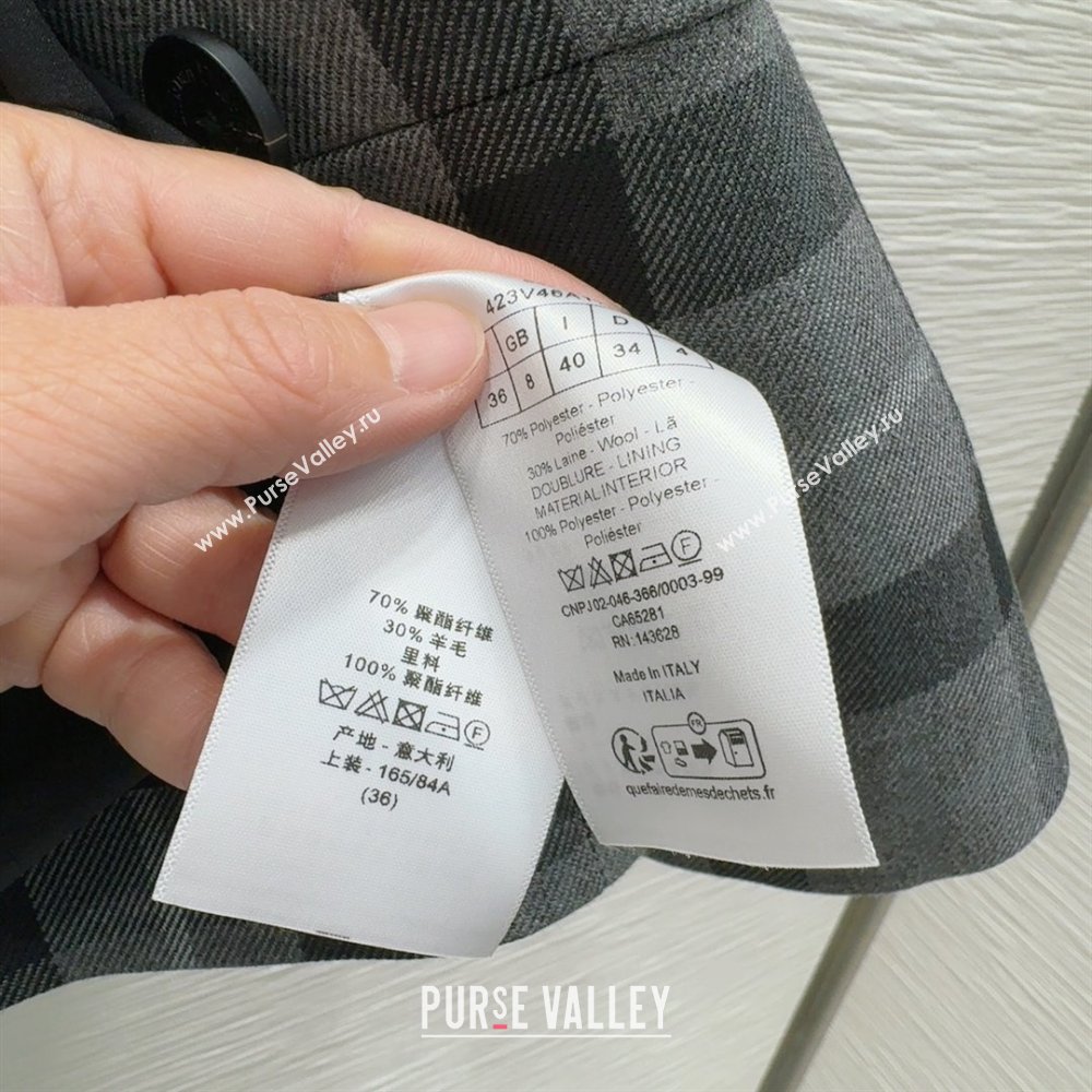 Dior Wool Blend Check Shirt Grey 2025 0215 (QI-250215047)
