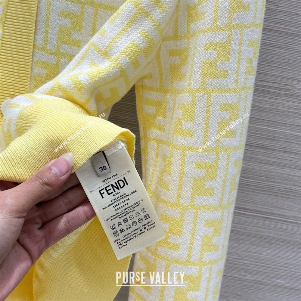 Fendi FF Cardigan F21106 Yellow 2025 (Q-25021106)