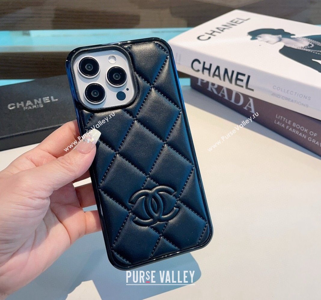 Chanel Quilted iPhone Case Black 2024 0727017 (A-240727038)