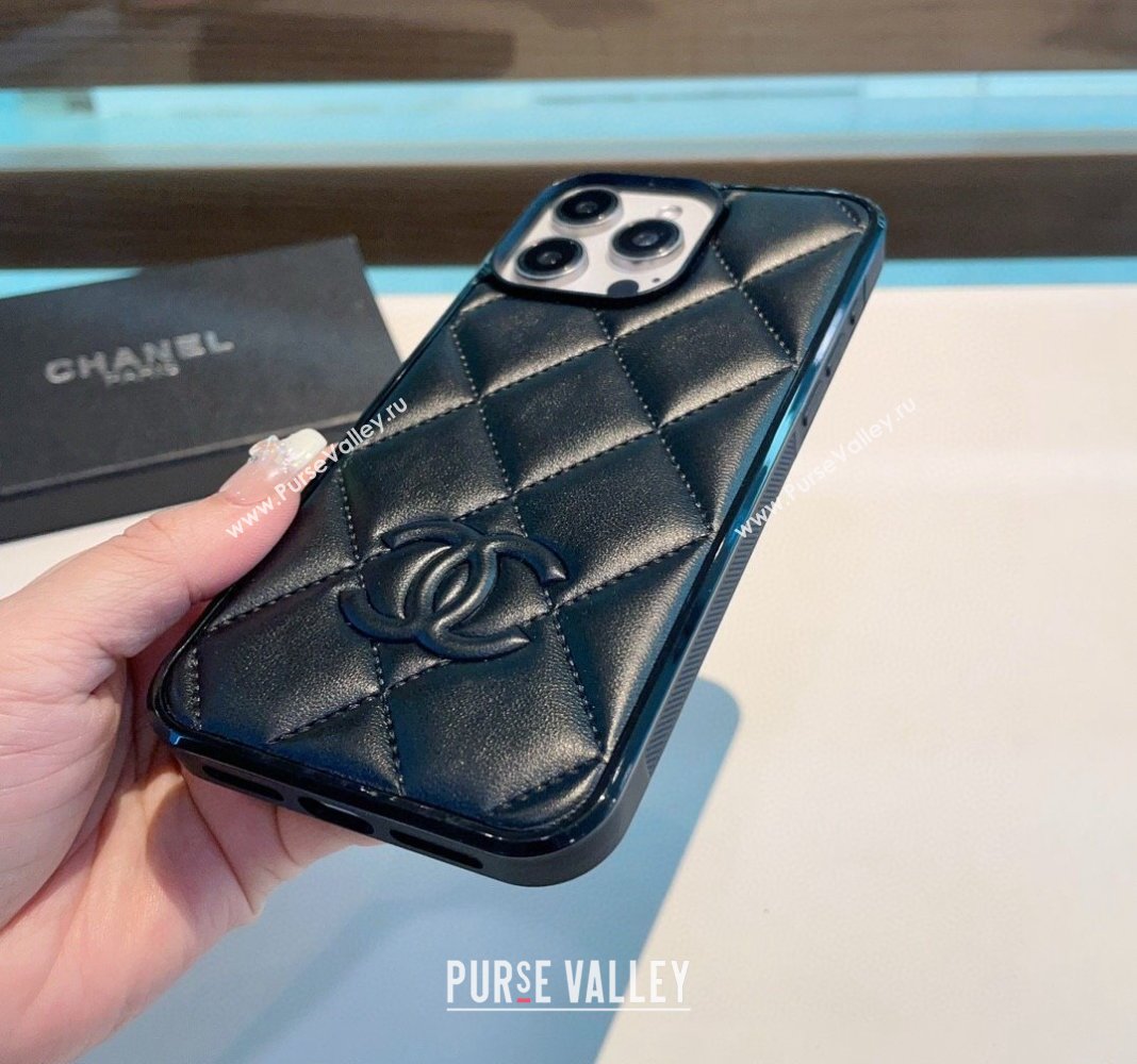 Chanel Quilted iPhone Case Black 2024 0727017 (A-240727038)