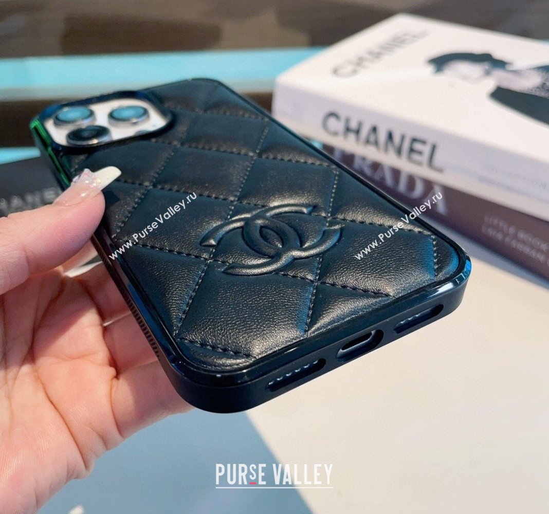 Chanel Quilted iPhone Case Black 2024 0727017 (A-240727038)