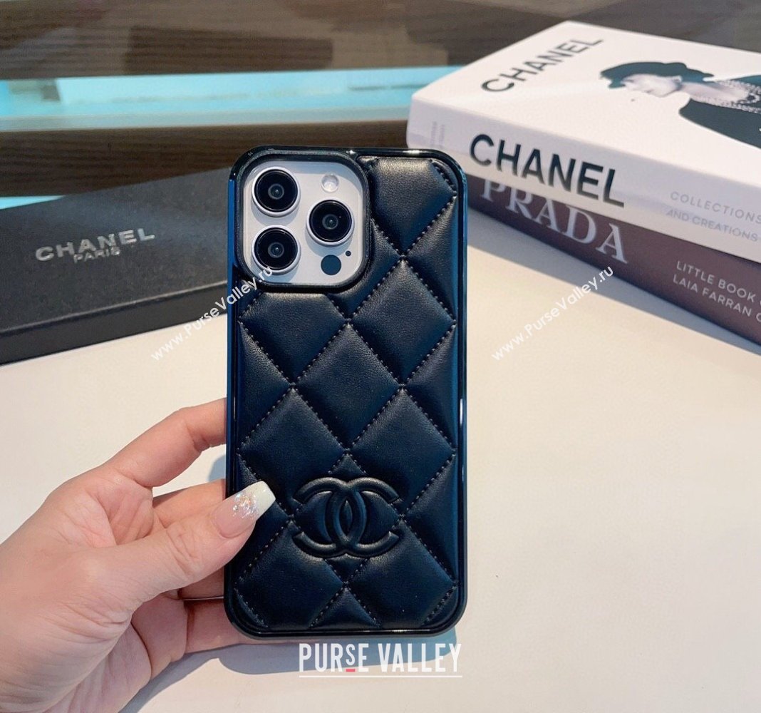 Chanel Quilted iPhone Case Black 2024 0727017 (A-240727038)