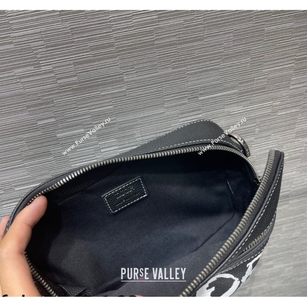 Dior and Peter Doig Mens Safari Messenger Bag in Black Grained Calfskin 2021 (XXG-21090718)