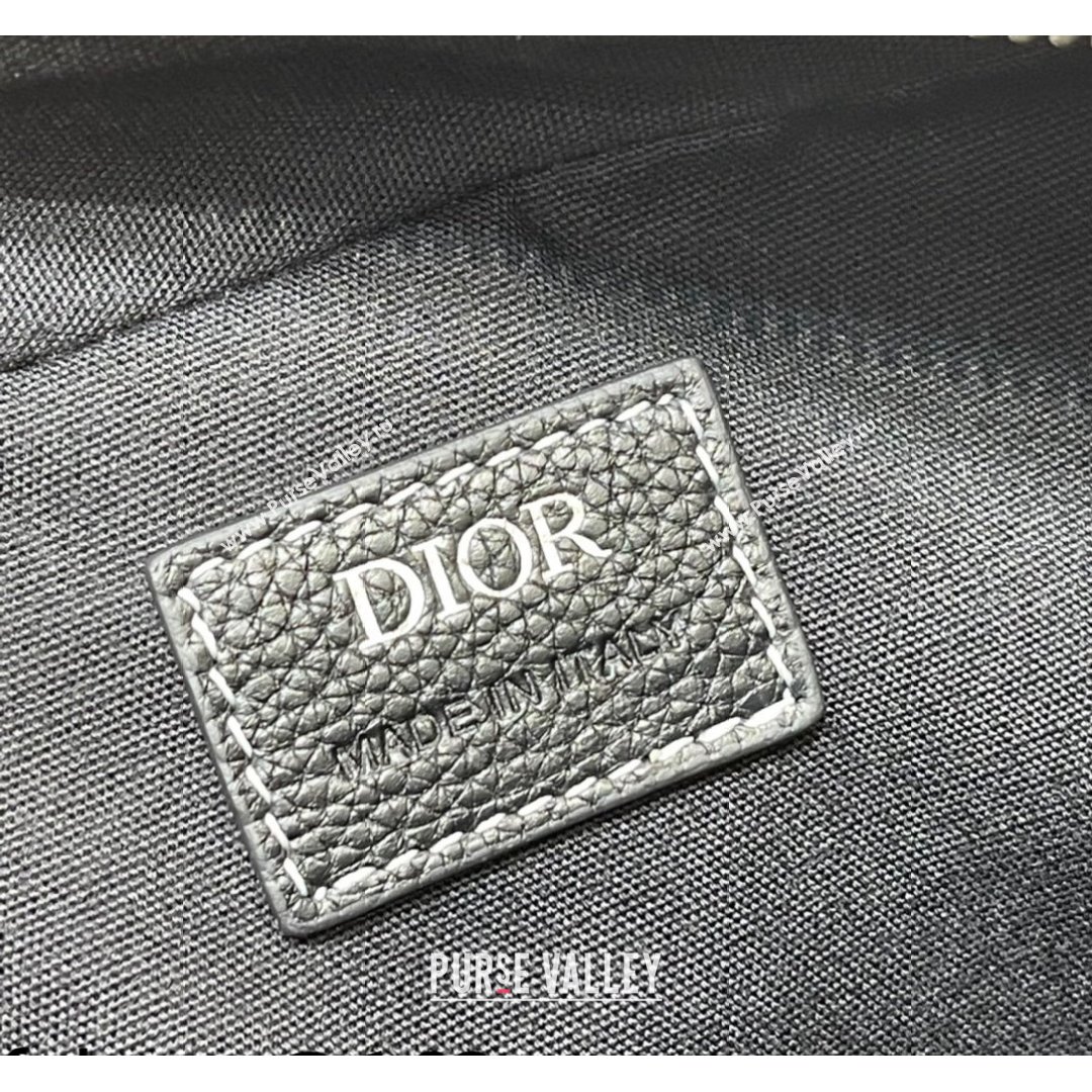 Dior and Peter Doig Mens Safari Messenger Bag in Black Grained Calfskin 2021 (XXG-21090718)