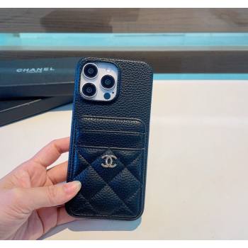 Chanel Grained iPhone Case with Pouch Black 2024 0727018 (A-240727040)