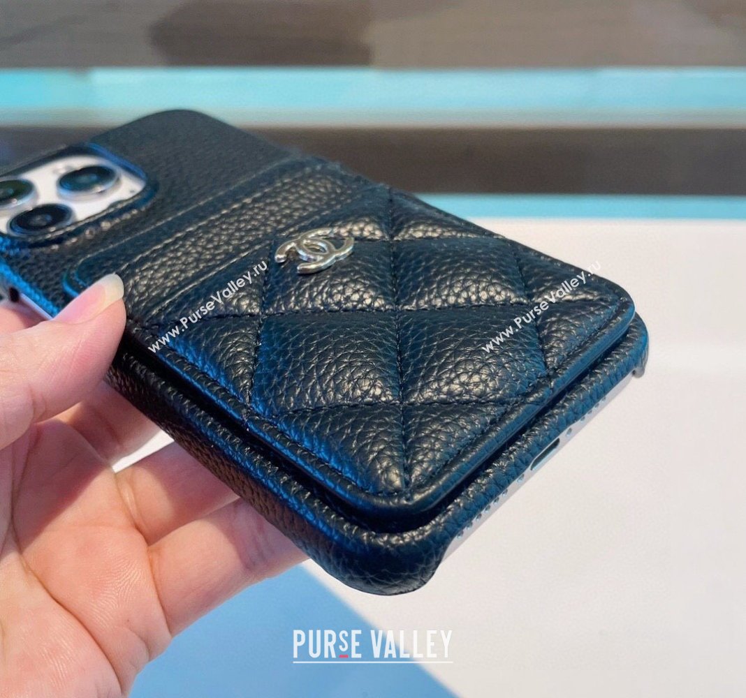 Chanel Grained iPhone Case with Pouch Black 2024 0727018 (A-240727040)