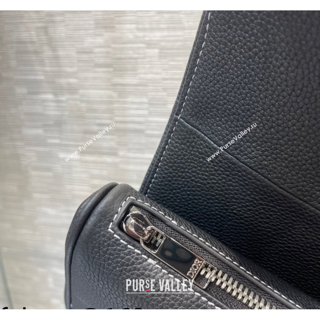 Dior and Peter Doig Mens Saddle Bag in Black Grained Calfskin 2021 (XXG-21090719)