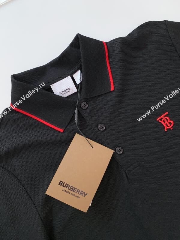 Burberry Cotton Polo T-shirt B72605 Black 2024(For Men) (ST-24072605)