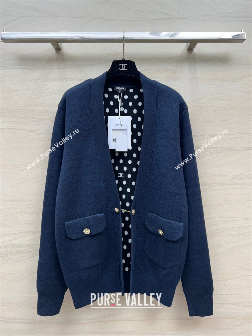 Chanel Wool Cardigan CH022718 Blue 2024 (Q-24022718)