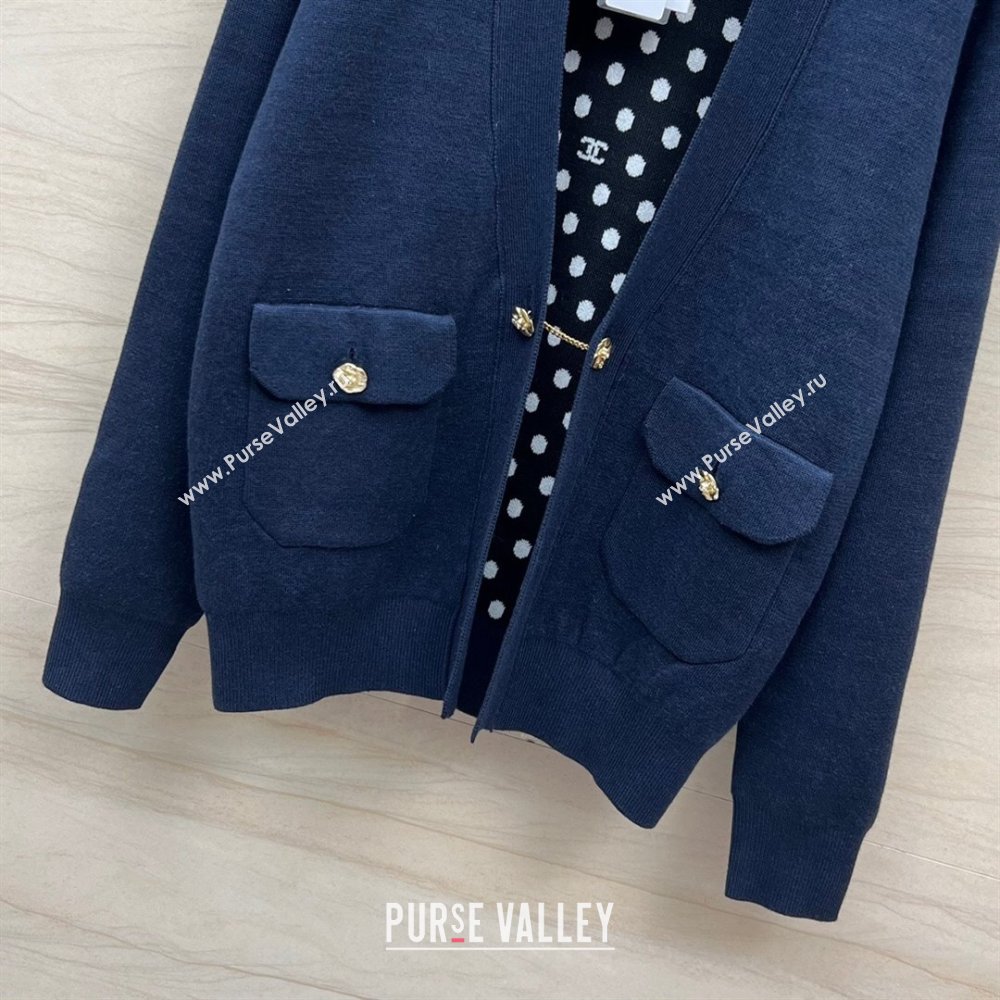 Chanel Wool Cardigan CH022718 Blue 2024 (Q-24022718)