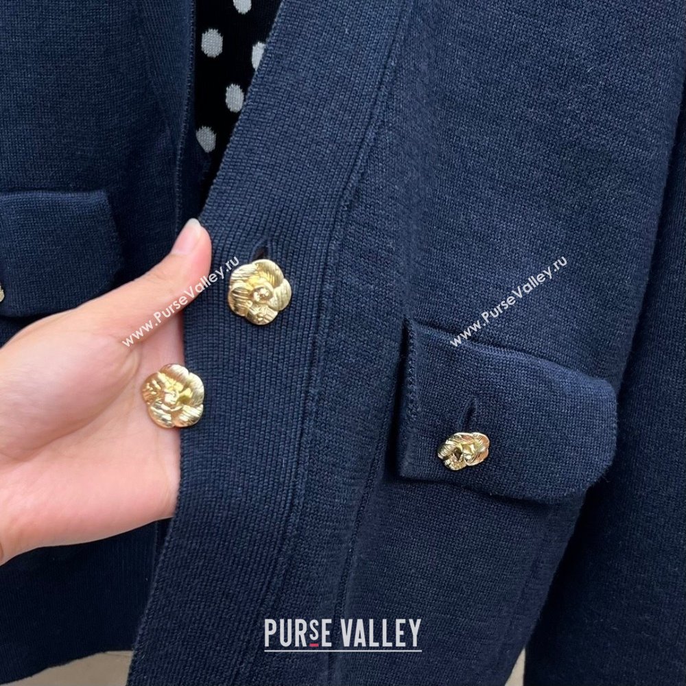 Chanel Wool Cardigan CH022718 Blue 2024 (Q-24022718)
