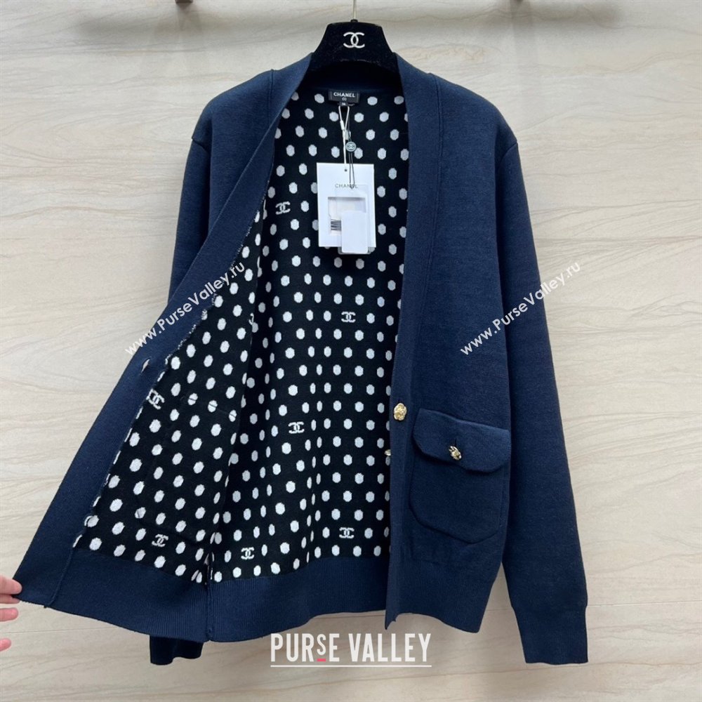 Chanel Wool Cardigan CH022718 Blue 2024 (Q-24022718)
