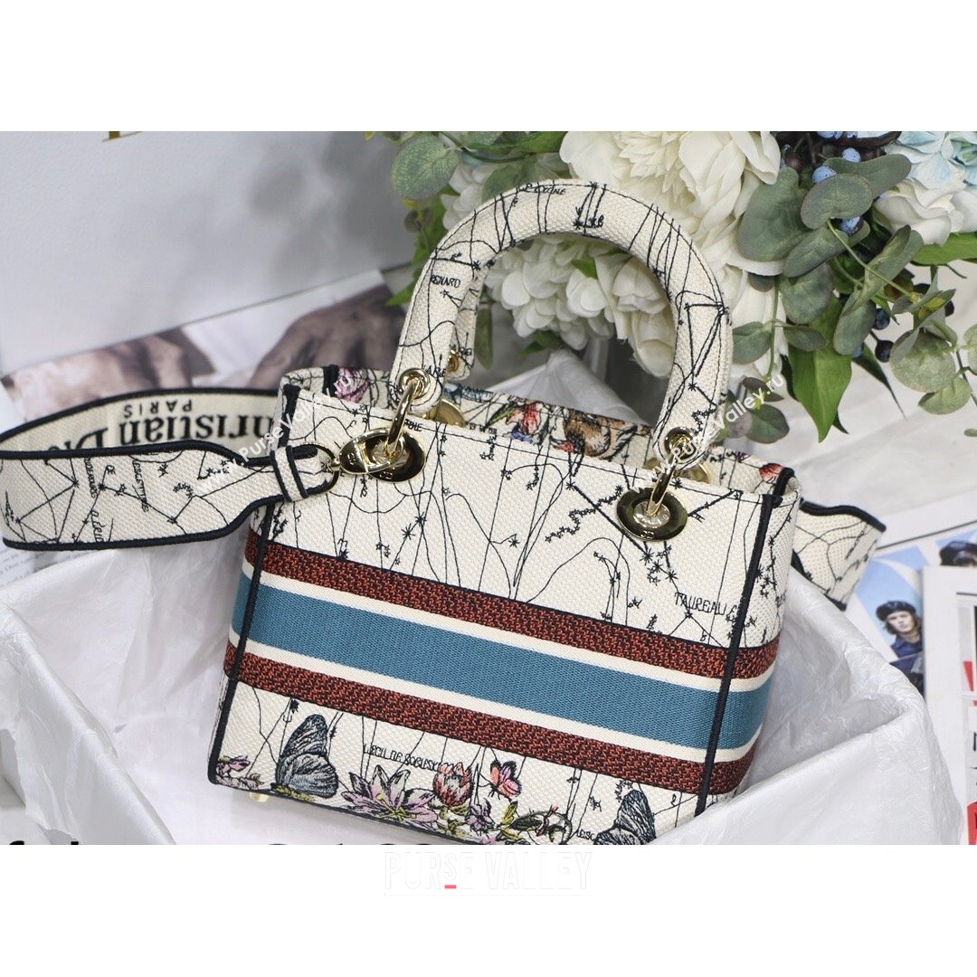Dior Medium Lady D-Lite Bag in atte Multicolor Dior Constellation Embroidery 2021 (XXG-21090720)