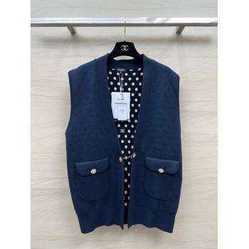 Chanel Wool Vest CH022719 Blue 2024 (Q-24022719)