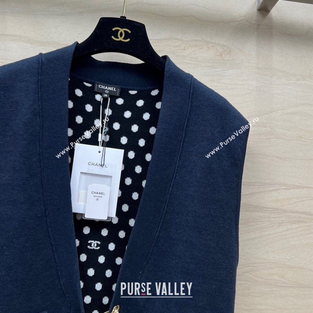 Chanel Wool Vest CH022719 Blue 2024 (Q-24022719)
