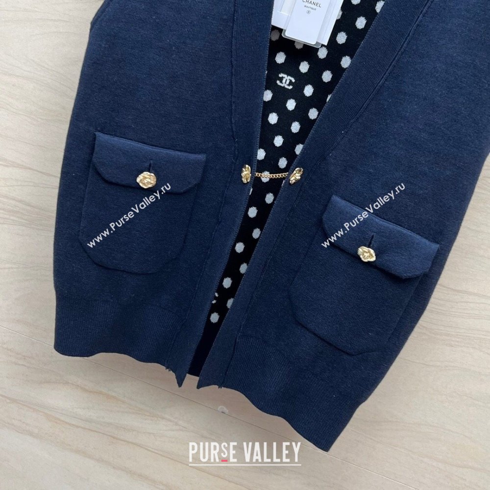 Chanel Wool Vest CH022719 Blue 2024 (Q-24022719)