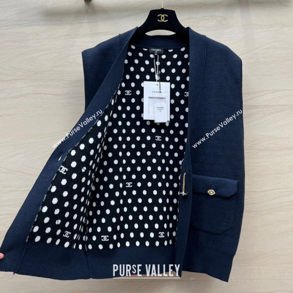 Chanel Wool Vest CH022719 Blue 2024 (Q-24022719)