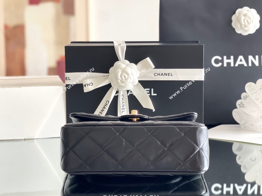 Chanel Lambskin Medium Flap bag with Top Handle AS5043 Black 2024 Top Quality (MHE-24091311)