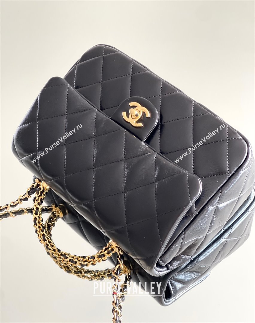 Chanel Lambskin Medium Flap bag with Top Handle AS5043 Black 2024 Top Quality (MHE-24091311)