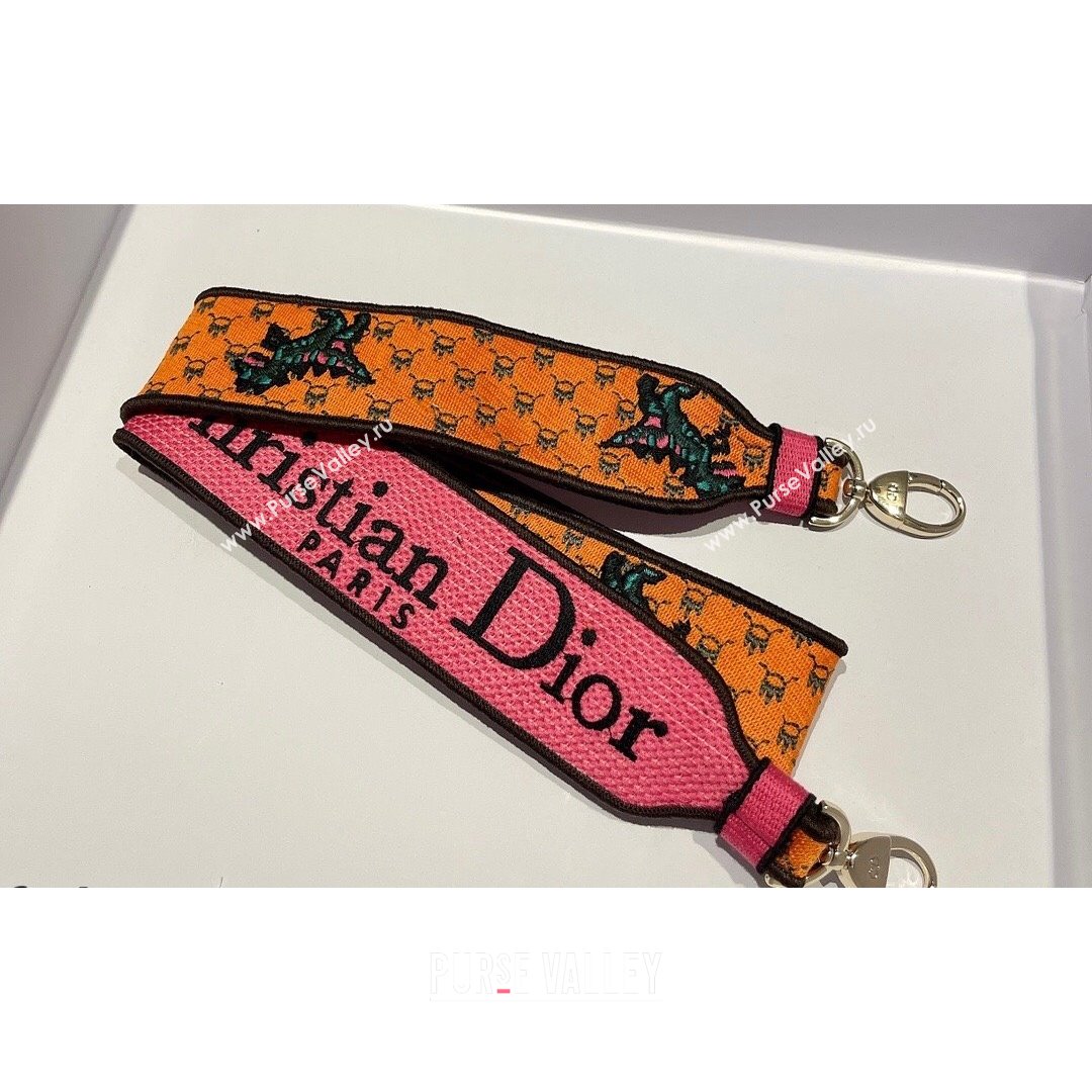 Dior Medium Lady D-Lite Bag in Orange Multicolor Dragon & Fire Embroidery 2021 (XXG-21090724)