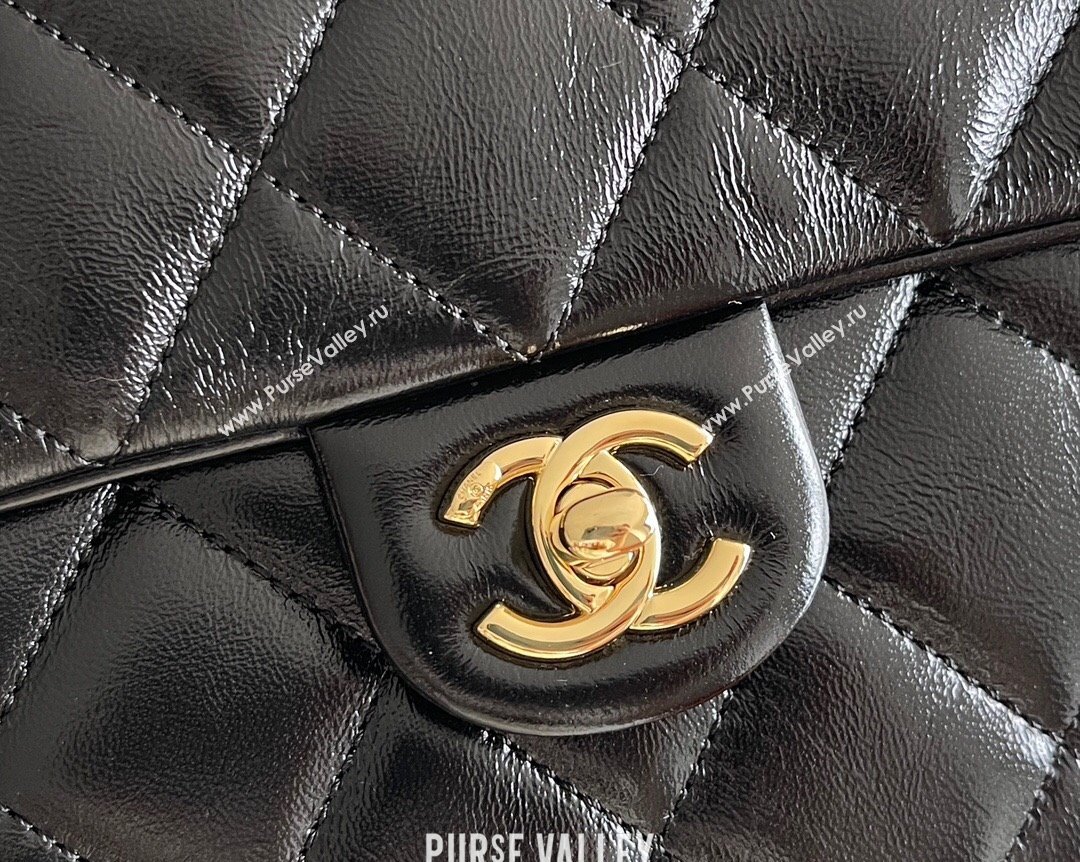 Chanel Lambskin Medium Flap bag with Top Handle AS5043 Black 2024 Top Quality (MHE-24091311)