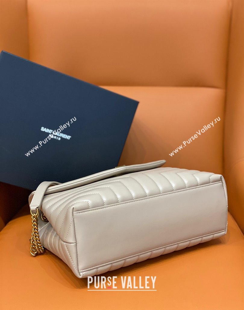 Saint Laurent Large Loulou Bag in "Y" Leather 459749 Beige/Gold 2024 (DL-24060417)