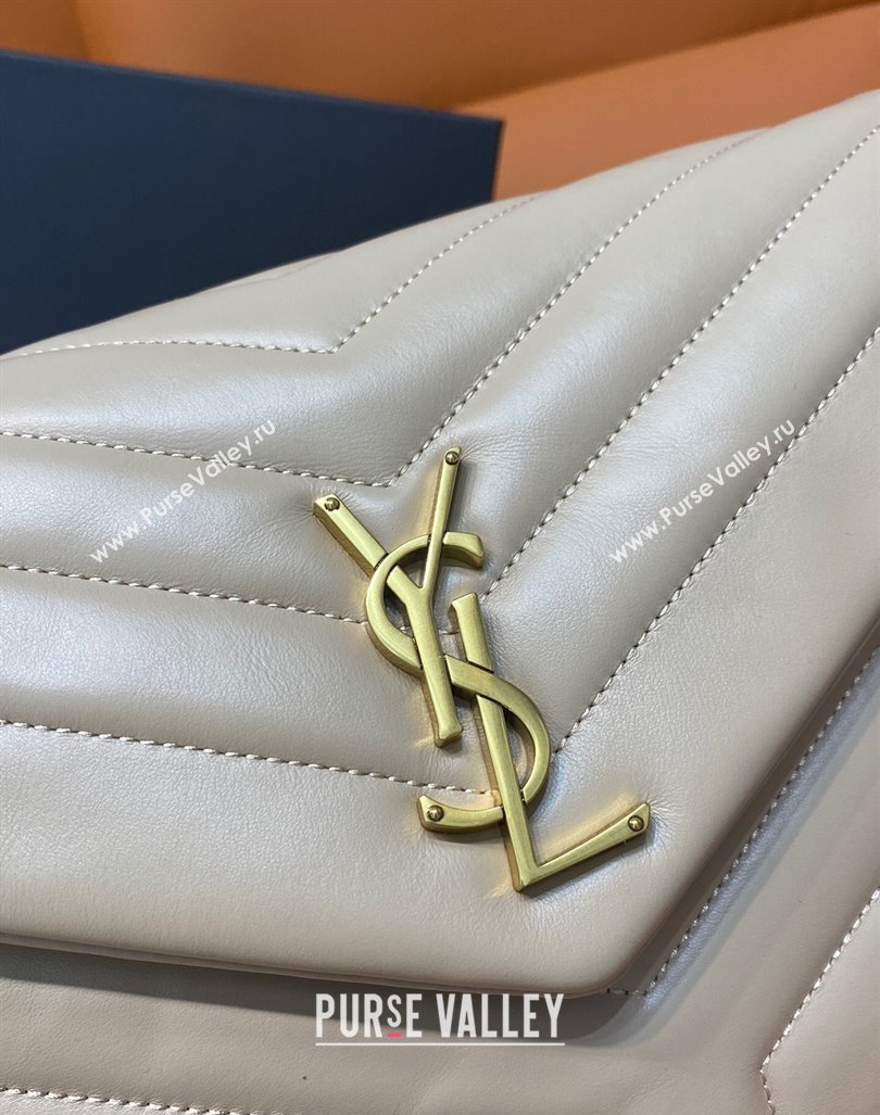 Saint Laurent Large Loulou Bag in "Y" Leather 459749 Beige/Gold 2024 (DL-24060417)