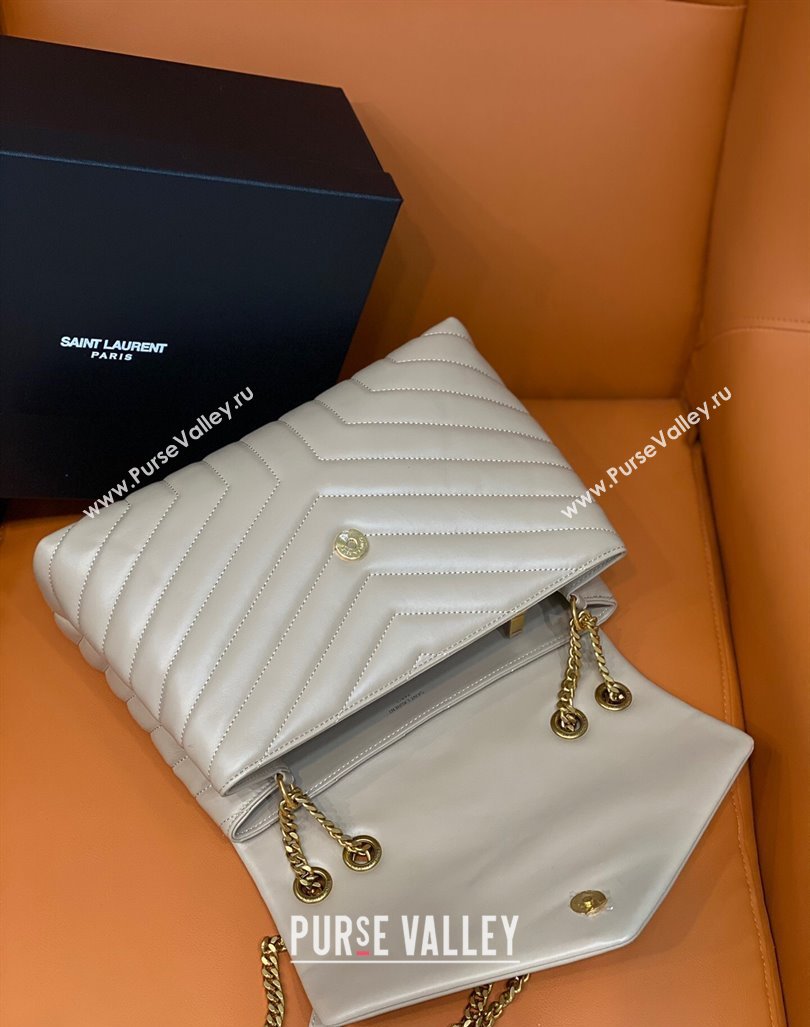 Saint Laurent Large Loulou Bag in "Y" Leather 459749 Beige/Gold 2024 (DL-24060417)