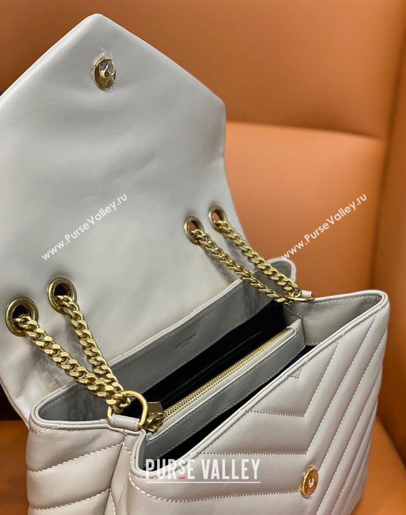 Saint Laurent Large Loulou Bag in "Y" Leather 459749 Beige/Gold 2024 (DL-24060417)