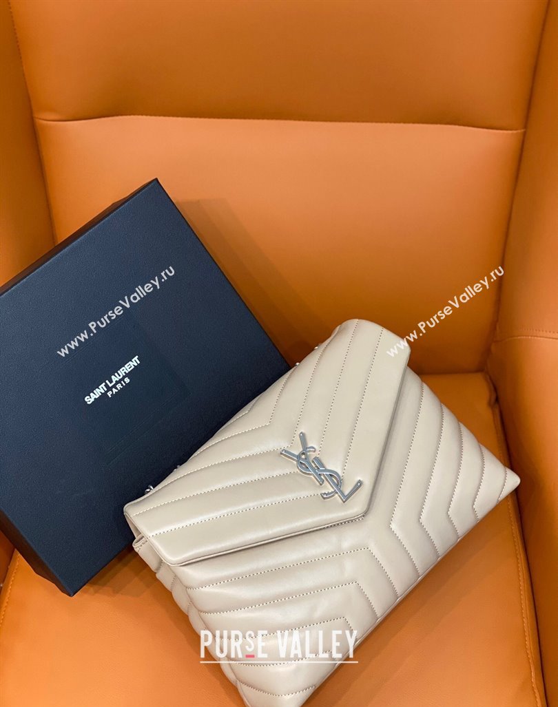 Saint Laurent Large Loulou Bag in "Y" Leather 459749 Beige/Silver 2024 (DL-24060418)